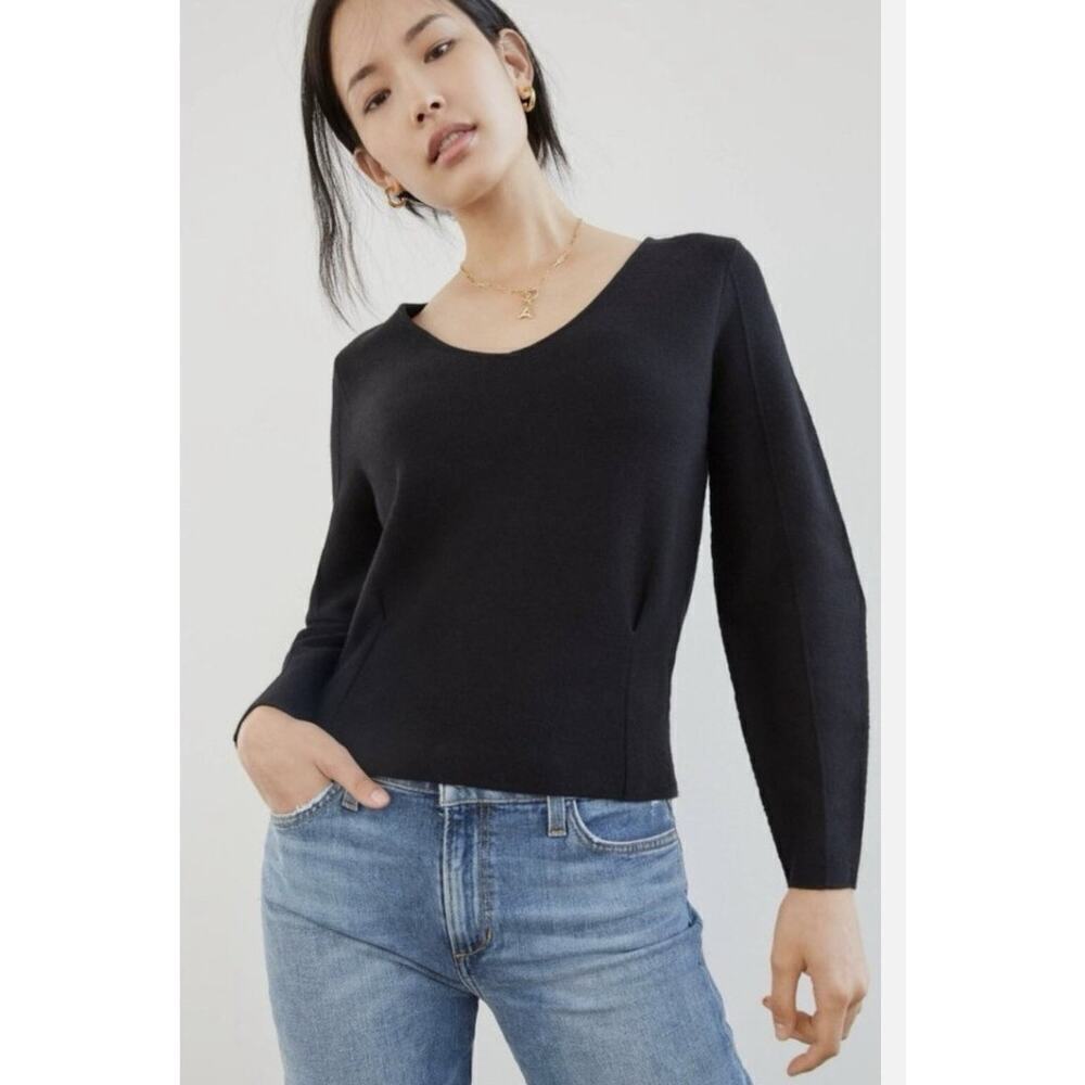 Maeve By Anthropologie Women’s Small Cropped Pleated Sweater
